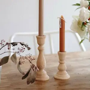 Vintage Wooden Candlestick Holder – Rustic Home & Wedding Décor
