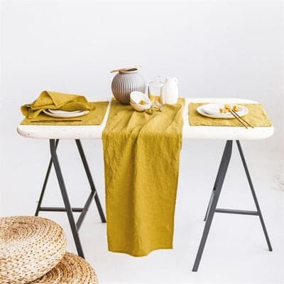 Rust 100% Pure Linen Table Runner- 3m