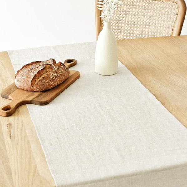 White 100% Pure Linen Table Runner- 3m