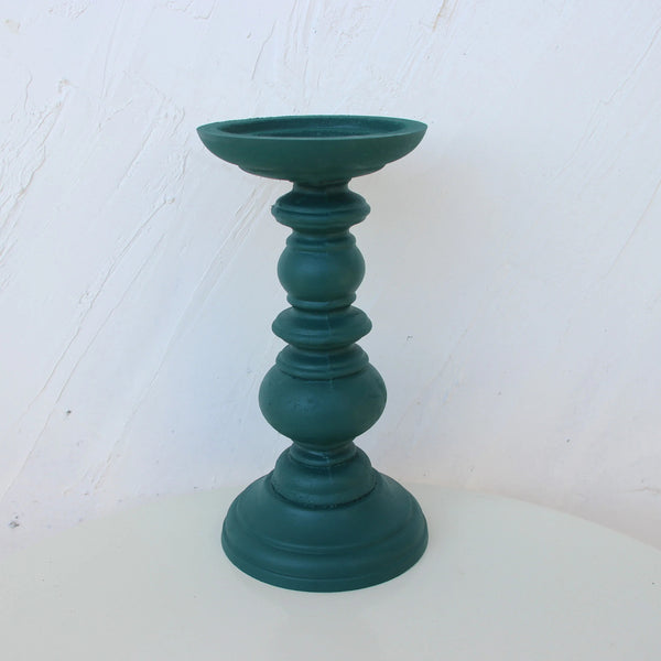 Rustic White Wooden Candlestick & Succulent Pot Tray – Elegant Décor