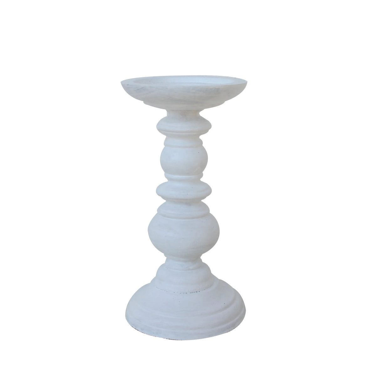 Rustic White Wooden Candlestick & Succulent Pot Tray – Elegant Décor