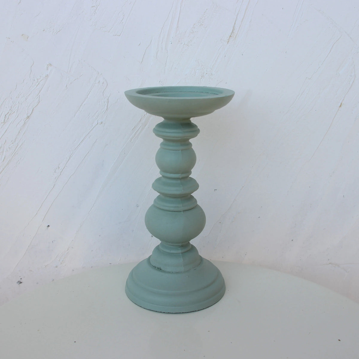 Rustic White Wooden Candlestick & Succulent Pot Tray – Elegant Décor