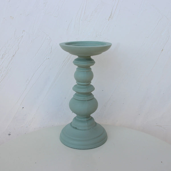 Rustic White Wooden Candlestick & Succulent Pot Tray – Elegant Décor