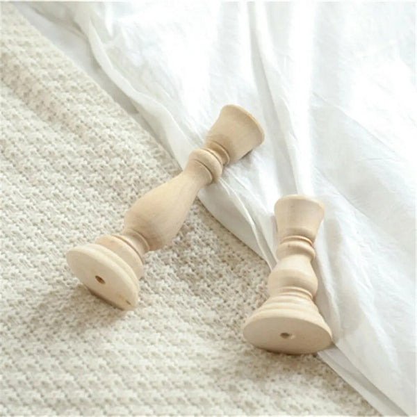 Vintage Wooden Candlestick Holder – Rustic Home & Wedding Décor