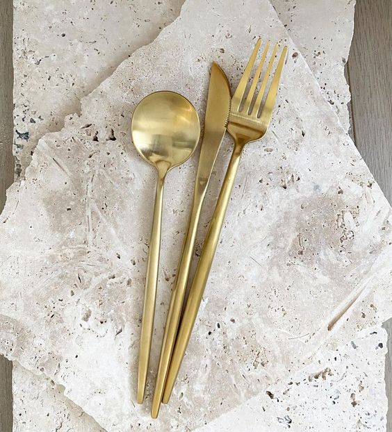 Matte Gold Drip Cutlery