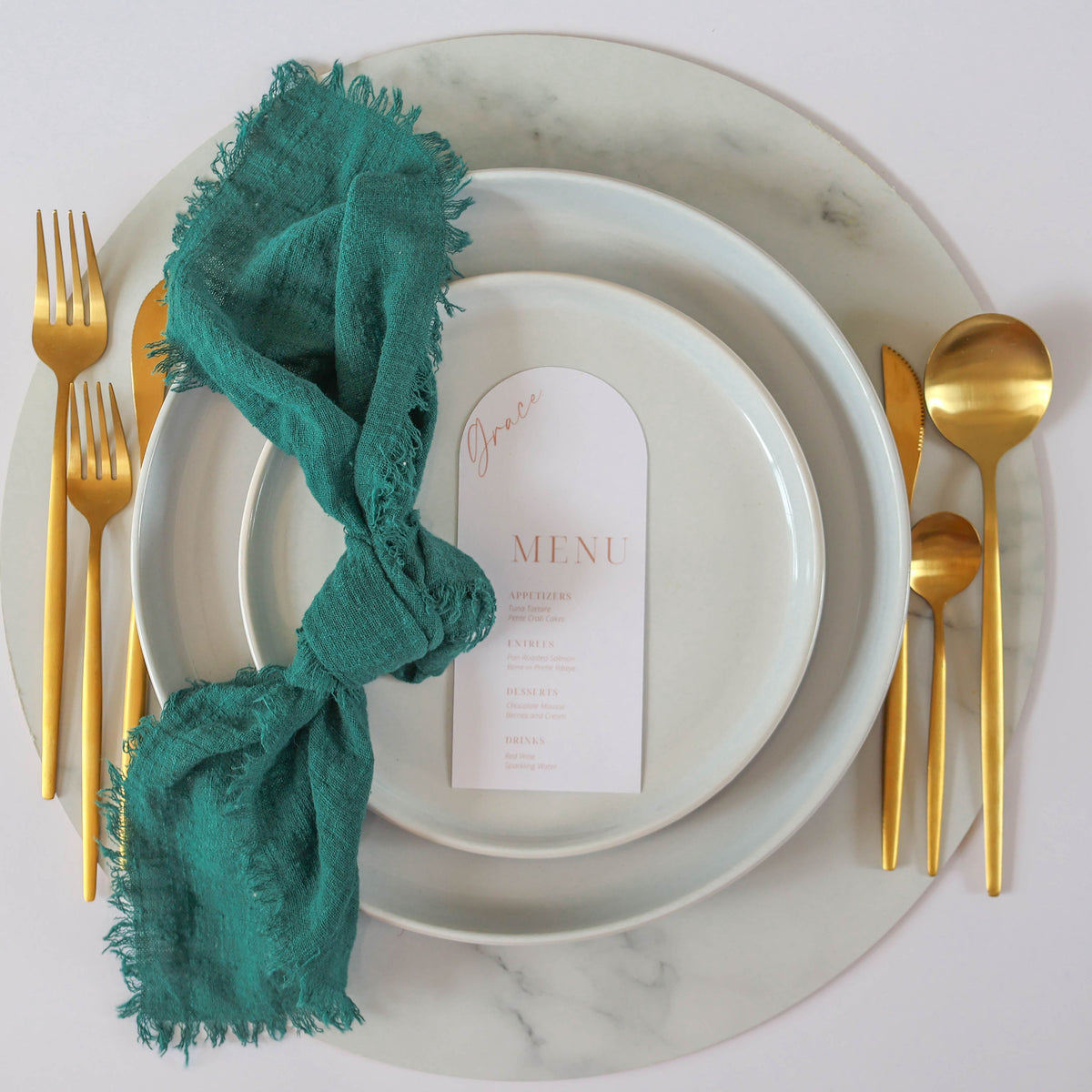 Emerald Green Rustic Cotton Napkins