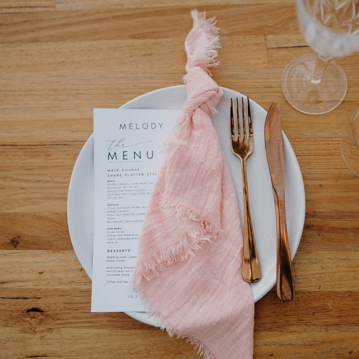 Blush Pink Rustic Cotton Napkins