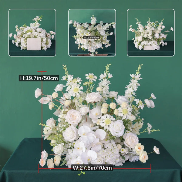 Harlow White Floral Silk Flower Centrepiece