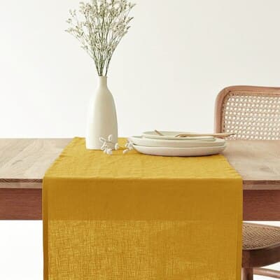 Light Grey 100% Pure Linen Table Runner- 3m