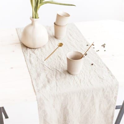 Light Grey 100% Pure Linen Table Runner- 3m