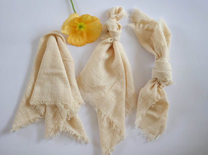 Rustic Cotton Wedding Napkins